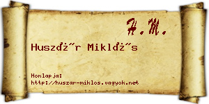 Huszár Miklós névjegykártya